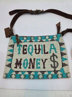 Idyllwind Tequila Money Beaded Crossbody Purse w Leather Strap Miranda Lambert
